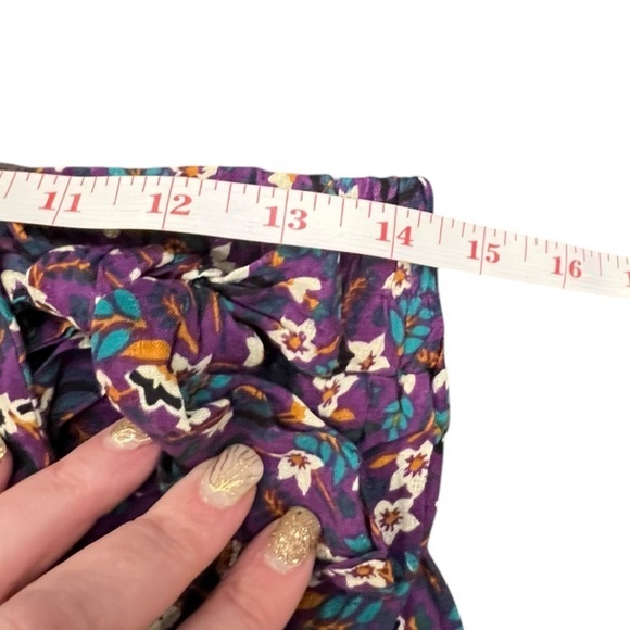 Band of the Free People Linaelle‎ Purple Floral Faux Wrap Skirt Midi NWT $89 MED - Picture 12 of 16